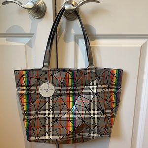 Patrizia Luca Milano designer rainbow geometrical purse